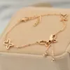 Delikat Butterfly Anklet Rose Gold Titanium Steel Chain Armband Dam Flicka Älskare Barfota Mode Fotkedja Smycken