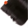 Бразильские прямые волосы сплетенные пучки 100% наращивание человеческих волос Non Remy Jet Black