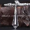 1pcs naturlig fasetterad stenkristall hängsmycke pendel halsband vit ädelsten med thailändsk silverbräda och klar kvarts kristall pärlor kopparkedja
