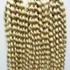 613 Blonde Kinky Curly 1g Strand Remy Nail I Tip Наращивание человеческих волос Платиновый блонд 613 European Fusion Pre Bonded Hair Extensi3681682