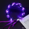 LED Flower Wieniec do sukni ślubnej Włosów Garland Bridal Romantyczny Druhna Kwiatowy Koronki Hawaje Nadmorski Wystrój Udawki 3JT ZZ