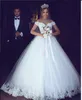 Newest 2018 Modern Wedding Dresses Simple Sweetheart Off Shoulder Lace Appliques Beaded Illusion Floor Length Tulle Plus Size Bridal Gowns