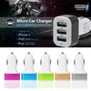 Universal Triple USB Car Charger Adapter Socket 3 Port Car-laddare till iPhone Samsung iPad om mer än 200PCs