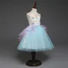 Vestido de niña unicornio falda tutú de gasa de los niños multicolores verano de la princesa del vestido del bebé princesa vestidos de fiesta