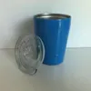 Бокалы из нержавеющей стали из нержавеющей стали 9oz Tumblers беззмашетки Кубок коническая детская кружка с пластиковой крышкой и соломой