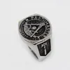 Nuevo acero inoxidable Master Master Masonic Rings Silver Silver Two Tone Mason Mason Ring Joyería