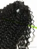 Diva1 140g kinky lockiga kvinnor ponytails hårförlängning afrikansk ameircan clips 100% mänsklig lätt hästsvans färg 1b