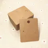 200pcs/lot 5*4cm Kraft Paper Earring Cards Blank Jewelry Packing Cards Brown Earring Display Cards Jewelry Price Tags