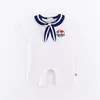 Bébé Barboteuses 2018 Date Vente Chaude Casual Nouveau-Né Marine Style Vêtements Bébé Garçon Fille Combinaisons D'été À Manches Courtes Sailor Outfit Bébés Cothes