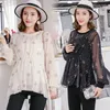 Summer Fashion Transparent Maternity Blouses with Camis Hot Clothes for Pregnant Women Elegant Beach Pregnancy Shirts Tops