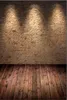 Indoor Brick Wall Photography Backdrop with Light Brown Wooden Floor Vintage Wedding Background Photo Studio Booth Prop