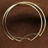 1 Stück Neue Punk Einfache Runde Kreis Drehmomente für Frauen Damen Metall Gold Silber Draht Halskette Kragen Halsband Modeschmuck 20187372236