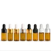 1 ml 2 ml 3 ml Amber Cam Damlalık Şişe Uçucu Yağ Ekran Şişeler Küçük Serum Parfüm Kahverengi Numune Test Şişe F1225