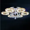 Lyxig modern LED takljus kristall ljuskrona klara gula kristaller för foajé vardagsrum sovrum lobby