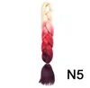 Ombre Kanekalon Jumbo tresses cheveux tressés synthétiques 60 couleurs disponibles 100g 24 pouces Extension de cheveux rose bleu vert 1pce3634015