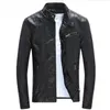 Spring Autumn Mens PU Leather Jackets Stand Collar Coats Male Motorcycle Slim Outerwear Mens Clothing