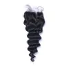 El cabello humano brasileño suelto de onda profunda teje 3 paquetes con cierre de encaje 4x4 trama doble teñible 100 gramos/paquete