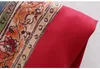 ヨーロッパのファッションの新しいデザインレトロな休暇の女性の長袖の花のプリントサッシブラザーズコートとワイドレッグロングパンツTwinsetカジュアルスーツ