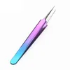 Rostfritt stål Blackhead Acne Blemish Pimple Extractor Remover Needles Process of Plating Color Titanium Clip Tweezer F1291