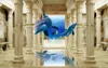 Papier peint stéréoscopique 3D personnalisé Salon Dolphin 3 D Fond d'écran pour murs Canapé TV Fond d'écran