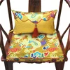 Ethnic Luxury Animal Chinese Dragon Chair Seat Cushion High End Silk Brocade Lumbar Pillow Round-backed armchair Decorative Cushions for Sof