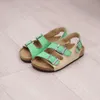 Kids girl sandals new small boys sandals cork sandals for kids girls baby 2017 children double cork flip flops tide beach shoes