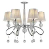 Modern Crystal Parlor Living Room Chandelier Luxury Polished Chrome Hotel Chandeliers Fabric Dining Room Restaurant Hanging Lamp