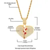 Iced Out Out Love Love Heart Netlaces Men's Bling Crystal Rhinestone Love Charm Gold Silver Ed Chain for Women Hip Hop Jewe247d