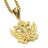 Новое стальное подвесное ожерелье русские двойные ожерелья Eagle Chep Gold Hip Hop Fashion Jewelry Мужчины женщины