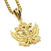 Nouveau collier pendentif en acier russe aigle à deux têtes déclaration colliers chaîne or Hip hop bijoux de mode hommes femmes