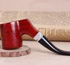 Новый креативный съемный фильтр из красного дерева с плоским дном, красный сандаловый трубочный набор для курения