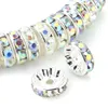 Tsunshine 100 pièces rondelle entretoise cristal breloques perles argent plaqué tchèque strass perle en vrac pour la fabrication de bijoux bracelets à faire soi-même 1358905