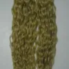 613 Bleach Blonde Fusion U Tip Saç Uzantıları Kıvırcık Makine Yapımı Önceden Yapıştırılmış İnsan Saç Uzatma 100g/iplikçik u tip keratinli saç uzatma