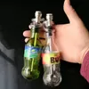 Pipa da fumo Mini bong in vetro narghilè Bottiglia di fumo d'acqua in vetro colorato a forma di metallo nuovo Coca Cola Sprite
