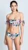 Nova chegada Bkini moda Senhora flores Stripped imprimir Bikini Set sexy oco out Maiô Triângulo ones peças conjunto de biquíni S / M / L / XL