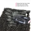 Clip Yaki grossier dans les extensions de cheveux humains 120g clip yaki dans les extensions 8 pièces/ensemble clip droit crépus dans les extensions