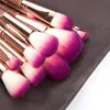 Profissional 17pcs Makeup Brushes Set Moda Lip Powle Eye Kabuki Brush Kit Complete Cosmetics Beauty Ferramenta com couro Case2607777