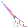 Lila Dragon 8.0 "Rainbow 3PCS-kit Pet Saxar Hair CisthinningCurved Hair Shears för hund Grooming Hot importerade Clippers LZS0510