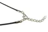100st 1,5mm svart vax läder ormkedjor Beading sladd sträng rep ledning 45cm + 5cm förlängare armband chainlobster clasp diy