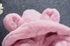 冬の赤ちゃんの女の子の服フェイクファーフリースジャケット太い幼児コートウサギ耳暖かい子供ジャケットクリスマススーツ子供アウターウェアY1399011