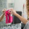 Silikon diş fırçası ve jilet tutucu banyo aksesuarları duvara monte duş diş fırçası tutucu seti çıkarılabilir ve yeniden kullanılabilir banyo tuvalet organizatör