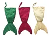 Decorazioni di Natale Mermaid Christmas Stocking Gift Wrap Bags Bling Bling Bead Flip Tail Calze di Natale 3 colori 16 pollici W7416