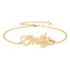 18 -karatowe złote bransoletki ze stali nierdzewnej litera „Emily” Bransoletki dla kobiet spersonalizowane niestandardowe urok świąteczny prezent