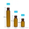 Amber 3ML 5ML 10ML Rollon Bottle For Essential Oils Stainless Steel Roller Refillable Perfume Bottle Deodorant Containers with Gold Lid