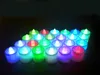 Battery Powered LED Candle Multicolor Lamp Simulation Color Flame Flashing Tea Light Home Wedding Birthday Party Decoration c567
