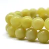 Perle di pietra di giada naturale di limone Perline rotonde di pietre preziose rotonde per gioielli fai-da-te 1 filo 4 6 8 10mm