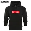 RUMEIAI 2018 Marke Neue Herbst Mode männer Und Sweatshirts Mann Casual Hoodies Männer Kleidung Hip Hop Savage Hoody