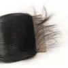 Malaysiska Kambodja Virgin Hair 6*6 Spetsstängning Raka mänskliga hårstängningar med babyhår Mitten tre gratis del 55-110g/bit