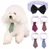 Dog Grooming Cat Striped Bow Tie Collar Pet Adjustable Neck Tie White Collar Dog Necktie Party Wedding Gravata Cachorro4653083