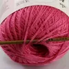 2ballsx50g mjukt bomullsgarn tråd virkad spets tröjor sticker virkade 16103-2 Berry Pink305h